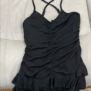 Black Ruched Spaghetti Strap dress *sold*